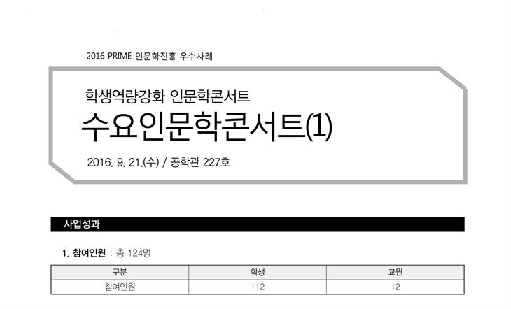 [PRIME사업] 2016 학생역량강화 인문학콘서트 수요인문학콘서트(1)