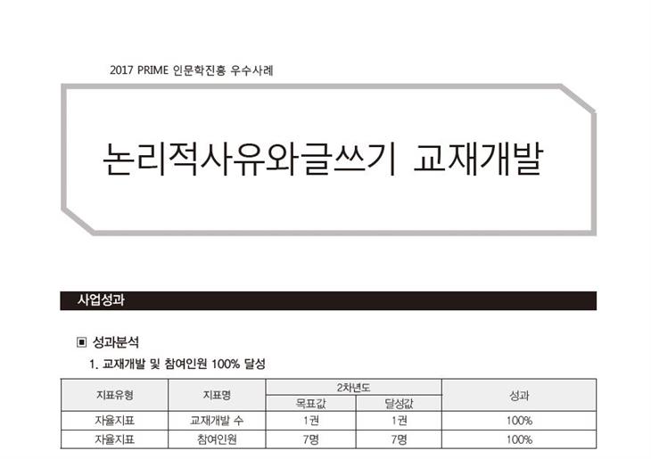 [PRIME사업] 2017 논리적사유와글쓰기 교재개발